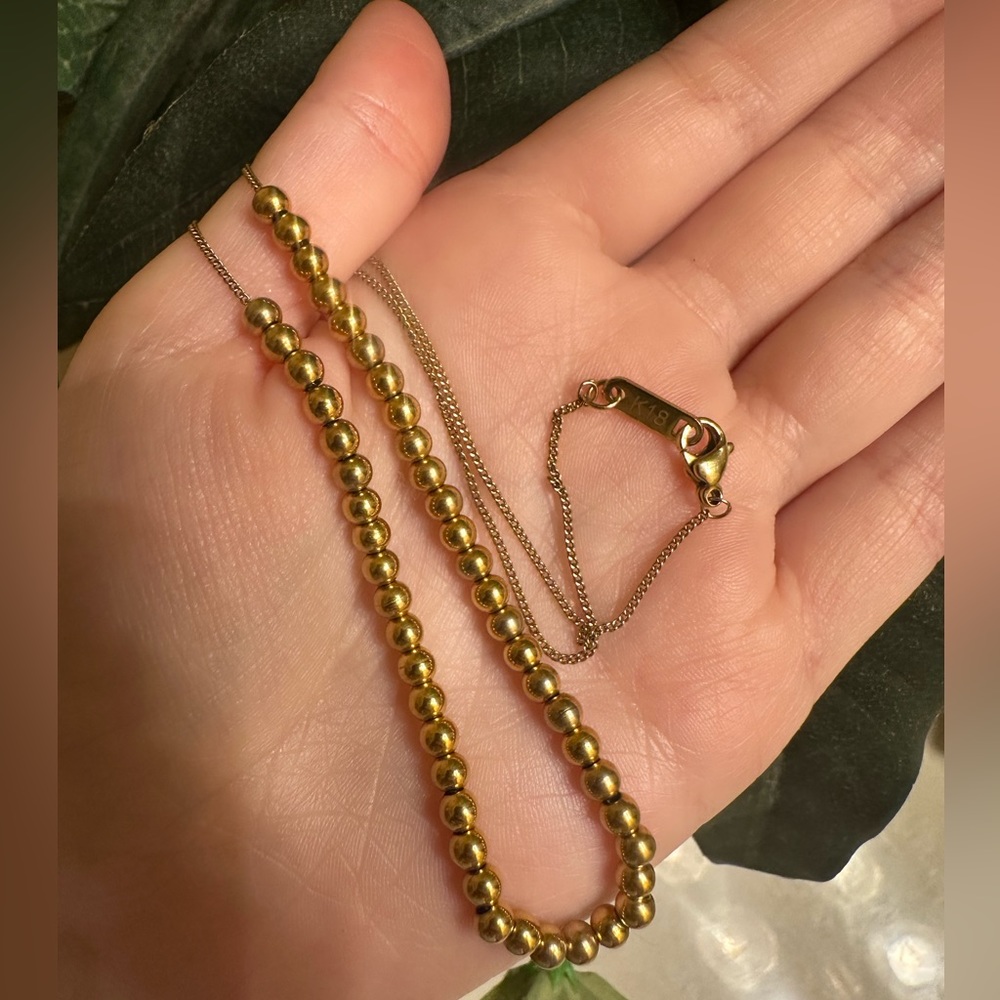 18k Gold Bead Necklace